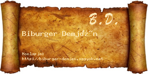 Biburger Demjén névjegykártya